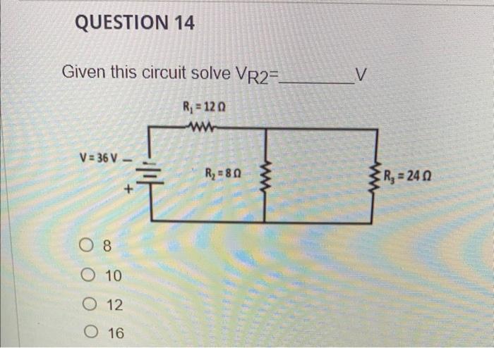 Solved Given This Circuit Solve VR2= V | Chegg.com