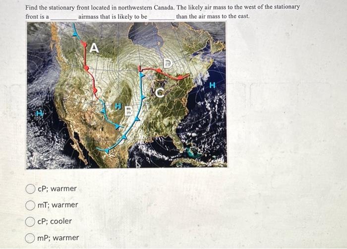 Solved Find the stationary front located in northwestern