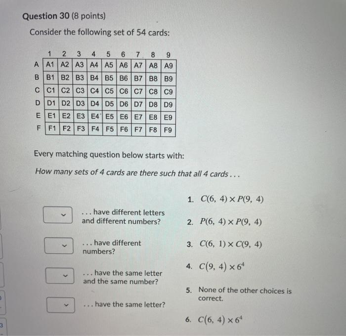 Solved Question 30 (8 points) Consider the following set of | Chegg.com