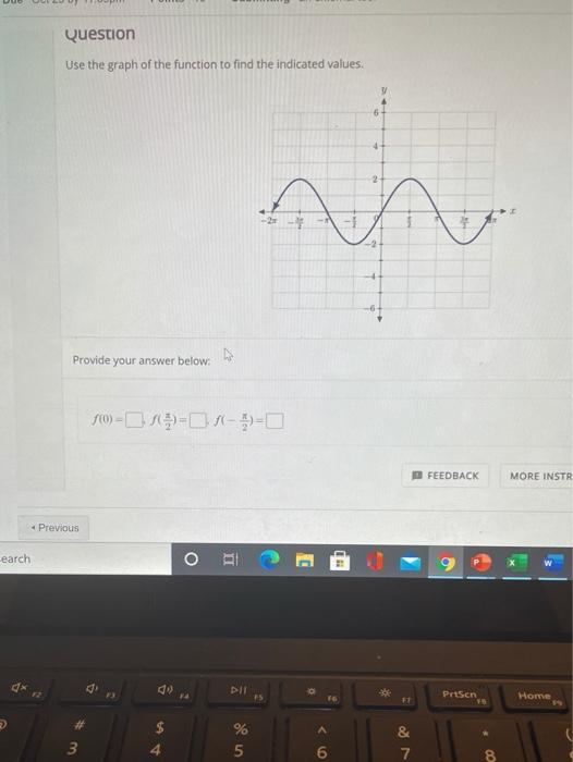 Solved Question Use the graph of the function to find the | Chegg.com