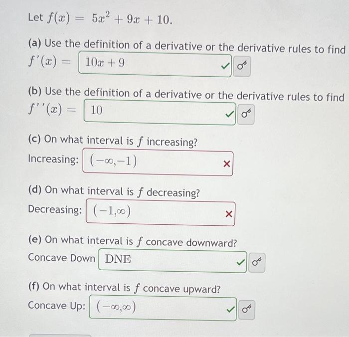 derivative of 5x 2 9