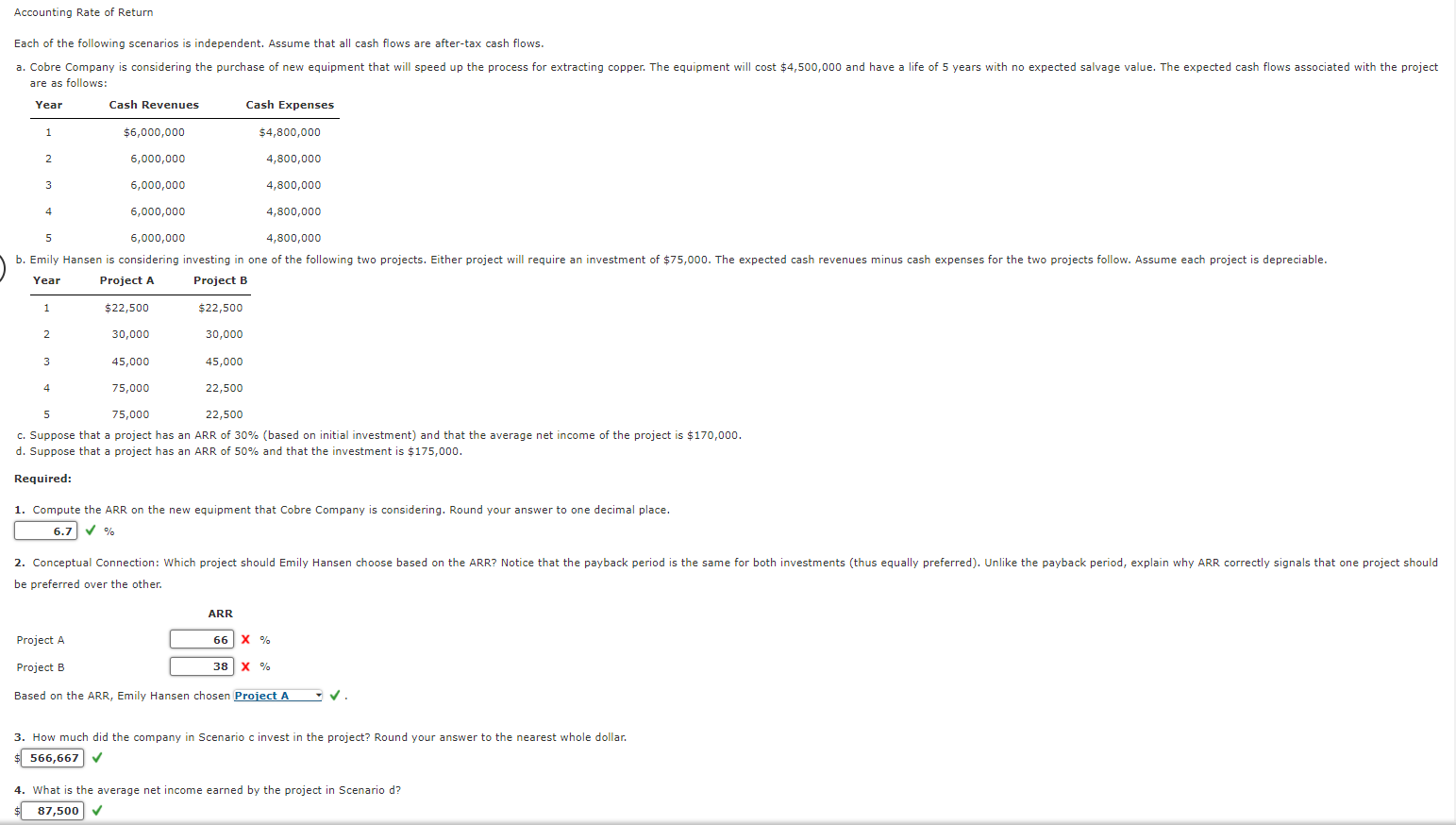 Solved Payback PeriodAccounting Rate of ReturnEach of the | Chegg.com