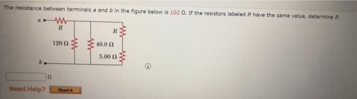 Solved The resistance between terminals a and b in the | Chegg.com