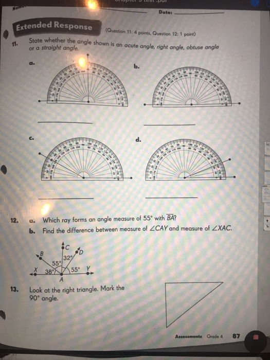 Solved 3. Use a protractor to measure angle XYZ. Z A 35° B | Chegg.com