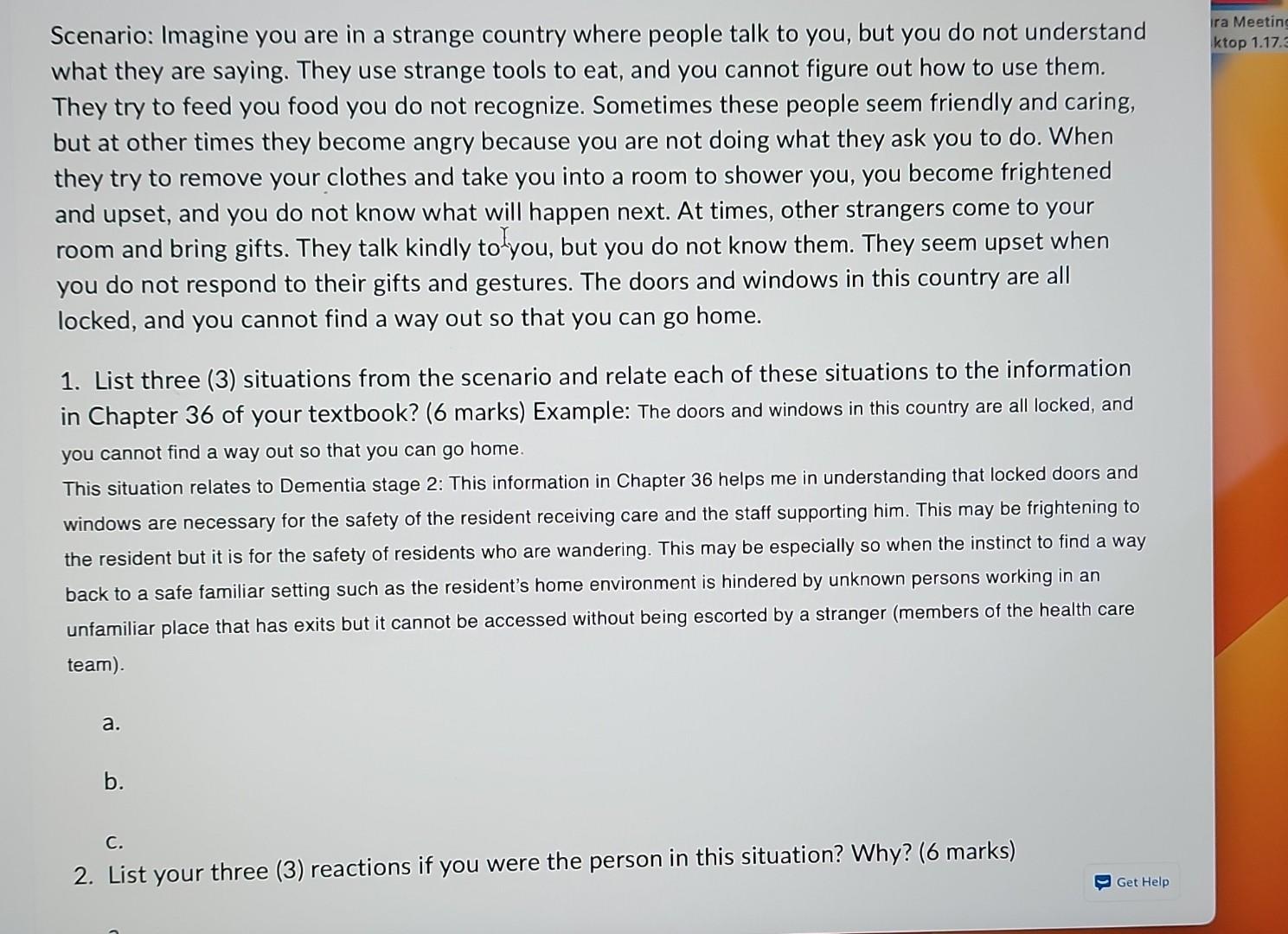 Solved 2.list Your Three Reactions If You Were The Person | Chegg.com