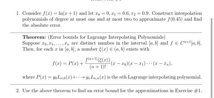 1 Consider F X Ln X 1 And Let Zo 0 01 Chegg Com