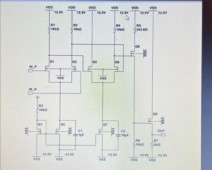 Problem 4 (25 points): Using the basic MOSFET op amp | Chegg.com