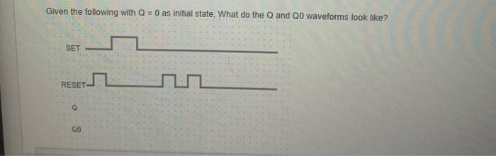 Solved Given the following with Q = 0 as initial state, What | Chegg.com