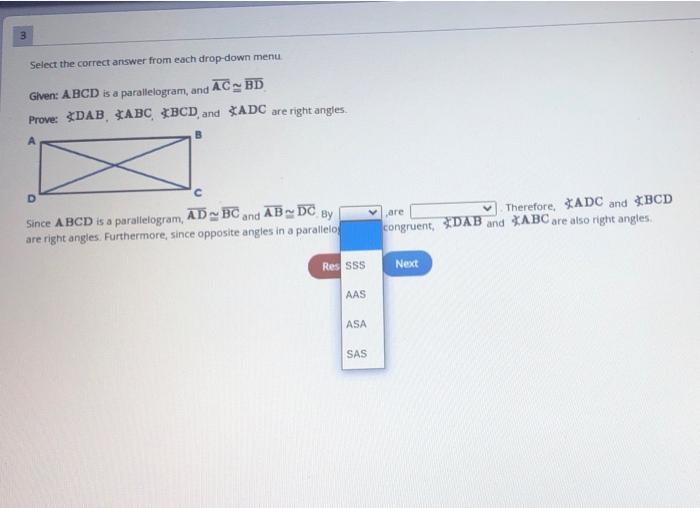 Solved 3 Select The Correct Answer From Each Drop-down Menu | Chegg.com