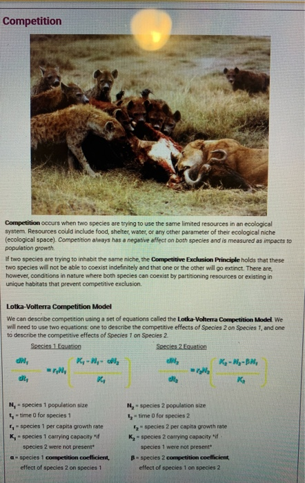 competition between animals over food