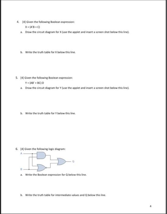 Solved Lab 3: Chapter 4, Gates and Circuits 152 marks in all | Chegg.com