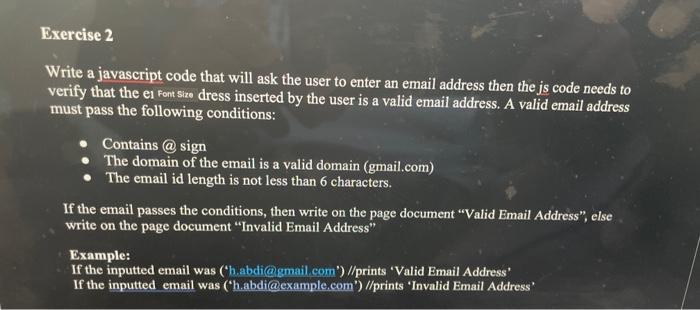 Solved Exercise 2 Write a javascript code that will ask the | Chegg.com