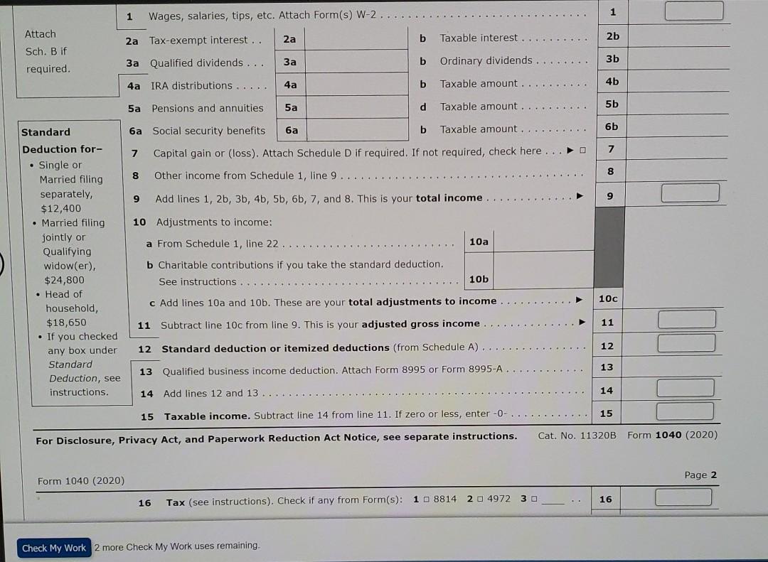 Instructions Maria S W 2 Form Form 1040 Tax Table Chegg Com