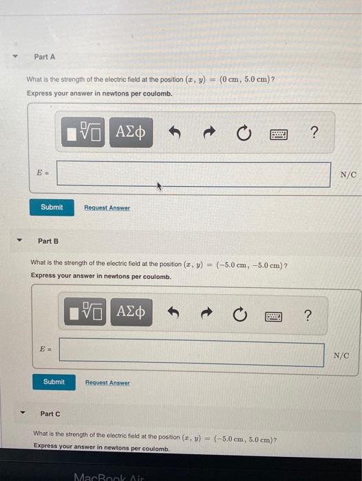 Solved Part A What is the strength of the electric field at | Chegg.com