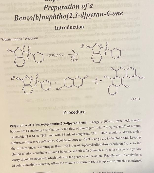 Solved Preparation Of A Benzo[b]naphtho[2,3-d]pyran-6-one | Chegg.com