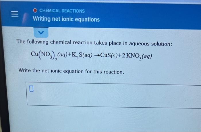 Solved The following chemical reaction takes place in | Chegg.com