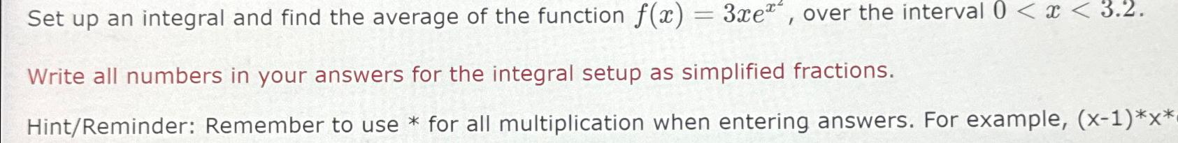Solved Set up an integral and find the average of the | Chegg.com