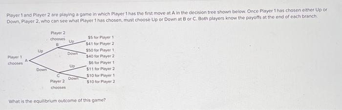 Solved Player 1 and Player 2 are playing a game in which | Chegg.com