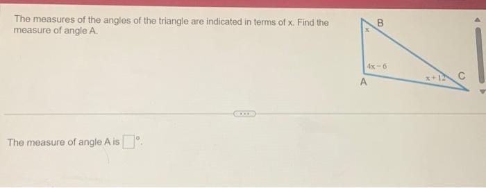 Solved The measures of the angles of the triangle are | Chegg.com