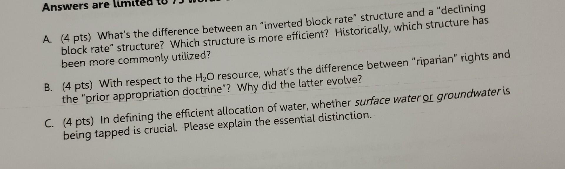 Solved Answers are A. (4 pts) What's the difference between | Chegg.com