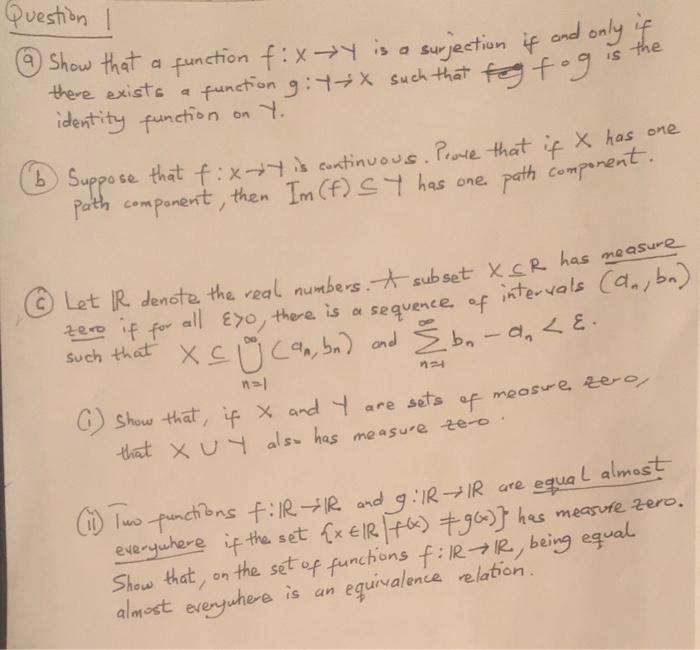 Solved (9) Show that a function f:x→y is a surjection if and | Chegg.com