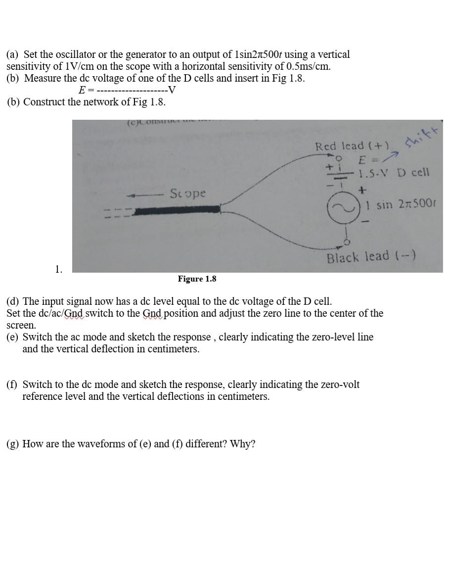 Solved The Oscilloscope 6 Objectives: To introduce the basic | Chegg.com