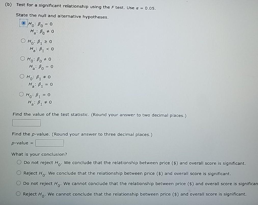 Solved Consider the following data on price ($) and the | Chegg.com