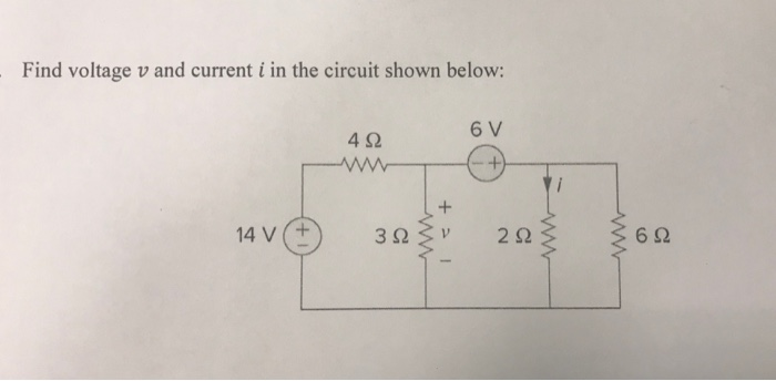 Solved - Find voltage v and current i in the circuit shown | Chegg.com