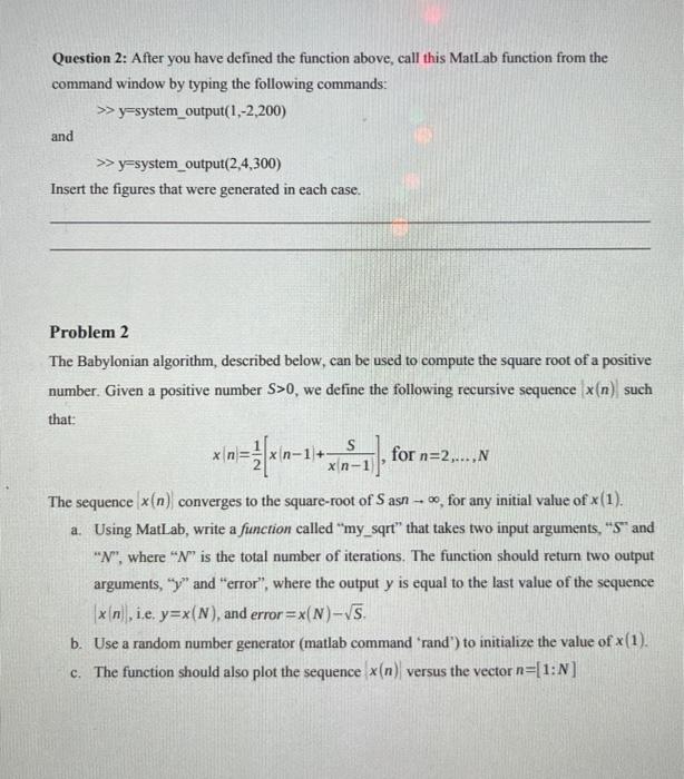 Solved Problem 1 A discrete-time dynamic system is defined | Chegg.com