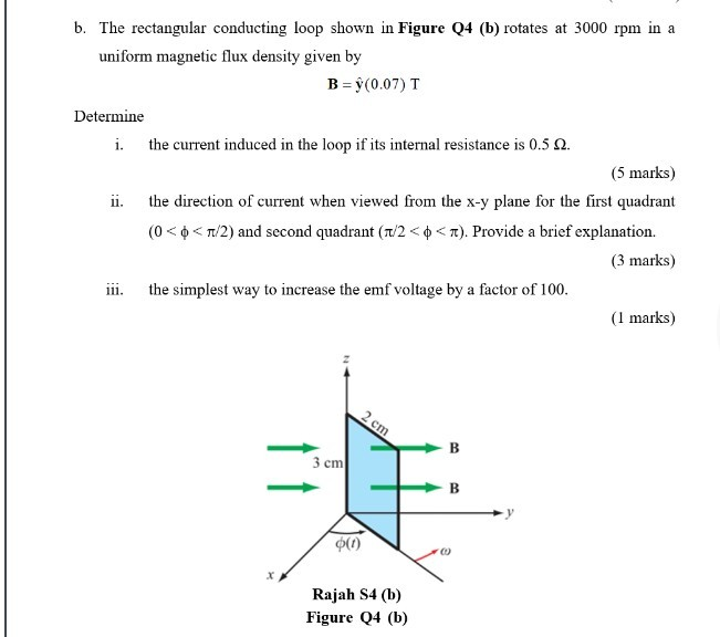Solved b. The rectangular conducting loop shown in Figure Q4 | Chegg.com
