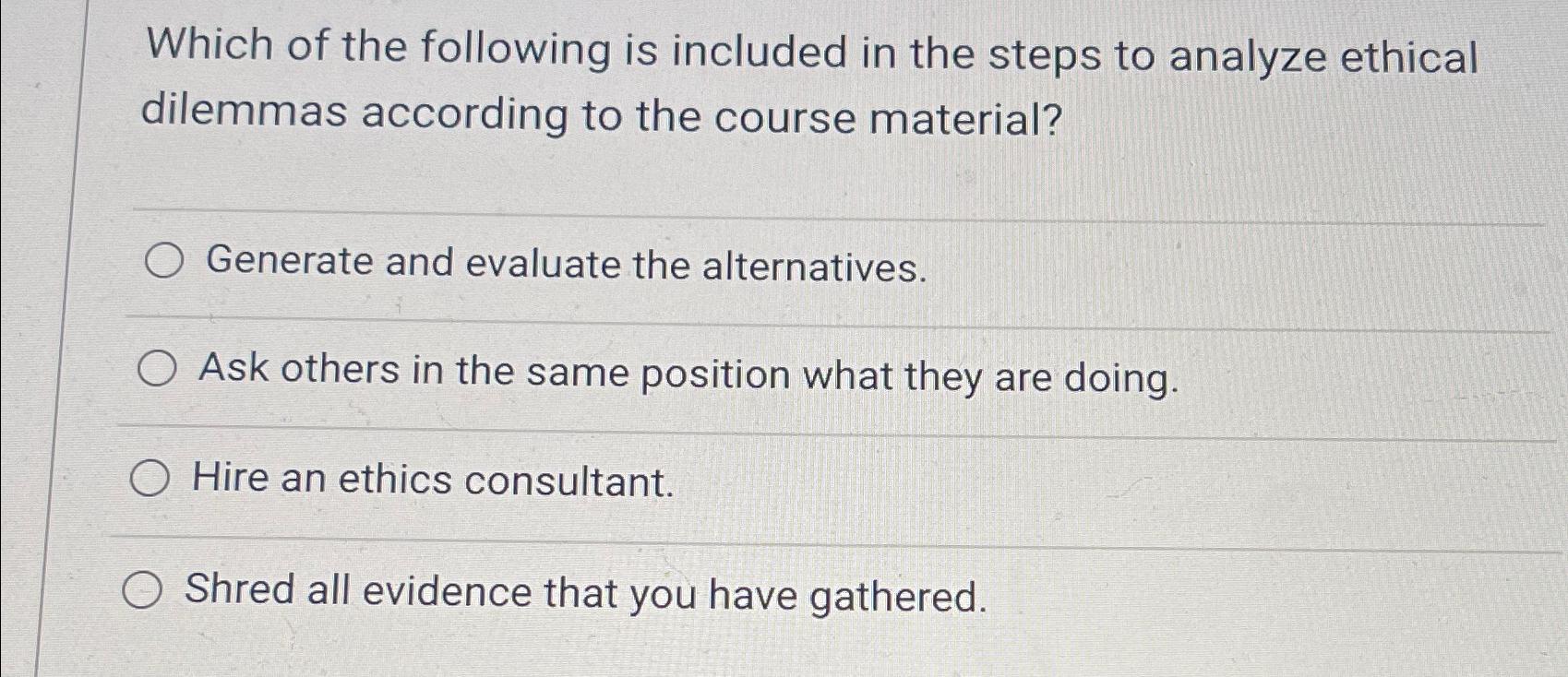 Solved Which of the following is included in the steps to | Chegg.com