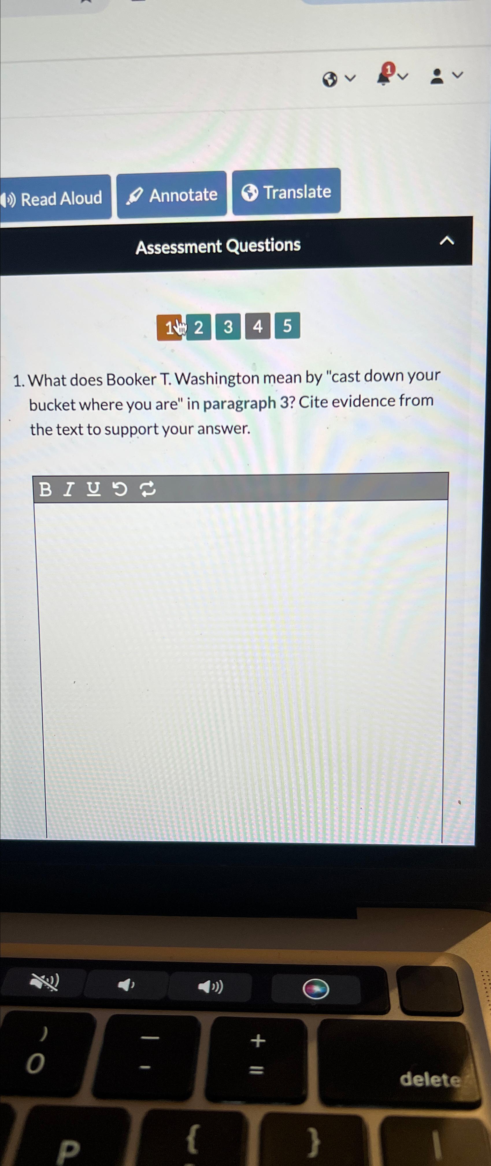 Solved Assessment QuestionsWhat does Booker T. ﻿Washington