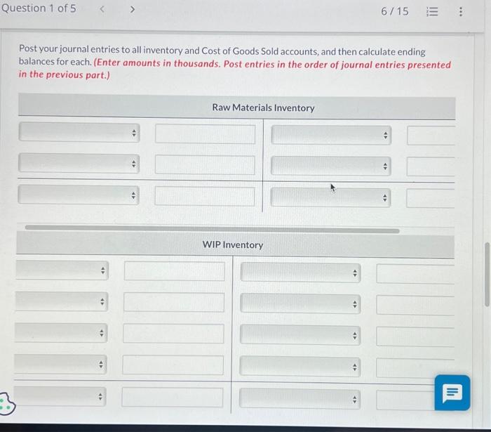 Solved Post your journal entries to all inventory and Cost Chegg com