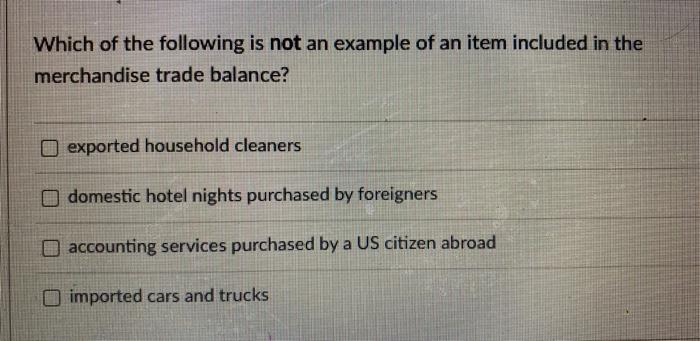 Solved Which Of The Following Is Not An Example Of An Item | Chegg.com