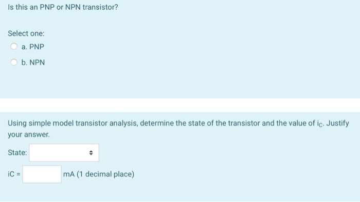 Solved In the figure below, the transistor Q1 has B = 200, | Chegg.com