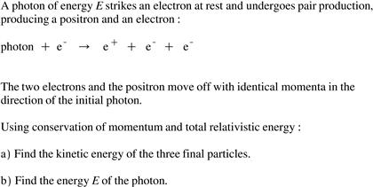 A photon of energy E strikes an electron at rest and | Chegg.com