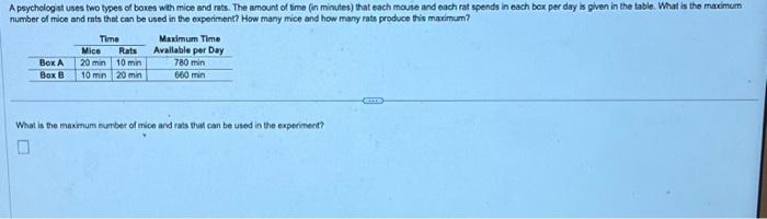 Solved What is the maximum eumber of mice and rats that can | Chegg.com