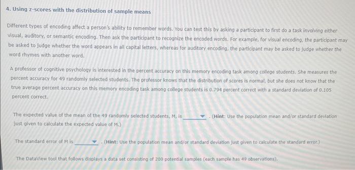 4. Using r-scores with the distribution of sample | Chegg.com