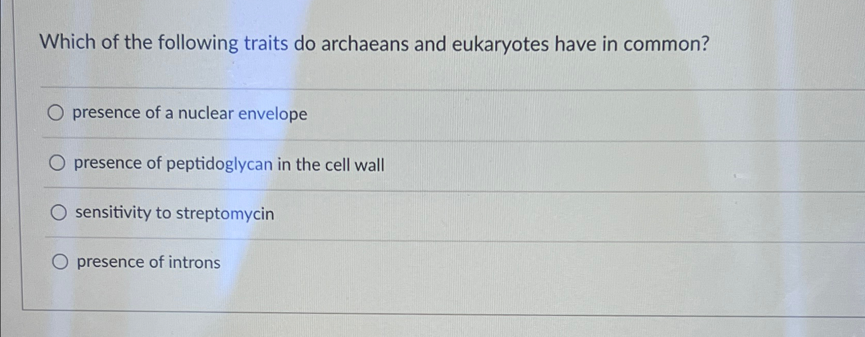Solved Which of the following traits do archaeans and