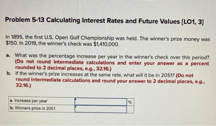 Solved Problem 5-13 Calculating Interest Rates And Future | Chegg.com