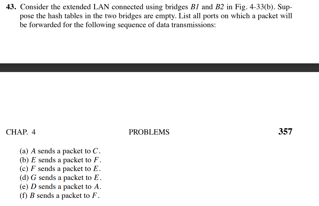 Solved Consider The Extended LAN Connected Using Bridges B1 | Chegg.com