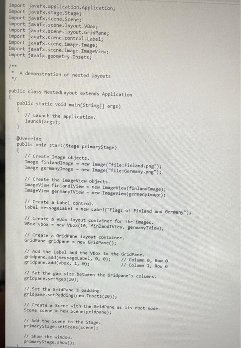 Solved •Run Nested Layout java 1. Add another Image called | Chegg.com