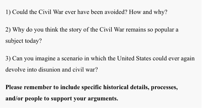 how could the civil war have been avoided essay