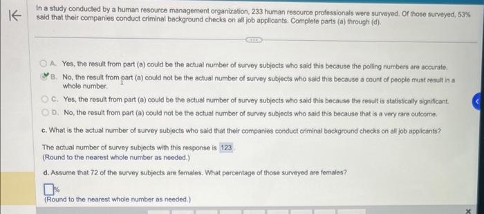 Solved In a study conducted by a human resource management | Chegg.com