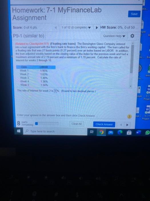 Solved tia Homework: 7-1 MyFinanceLab Assignment Save hent | Chegg.com