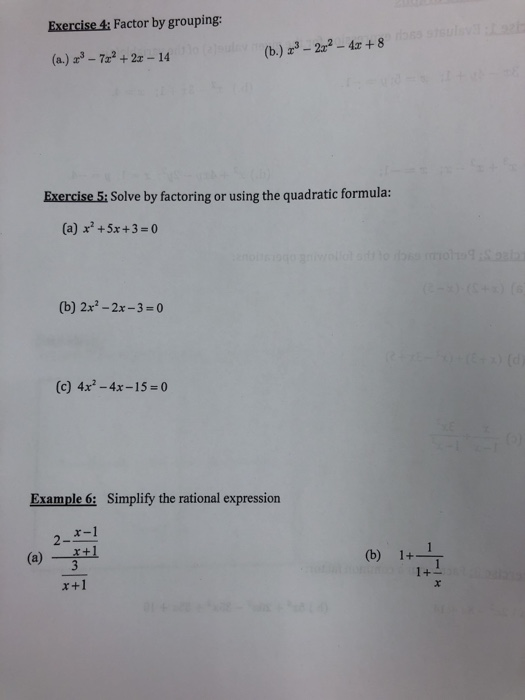 Solved Exercise 1: Evaluate each expression for the given | Chegg.com