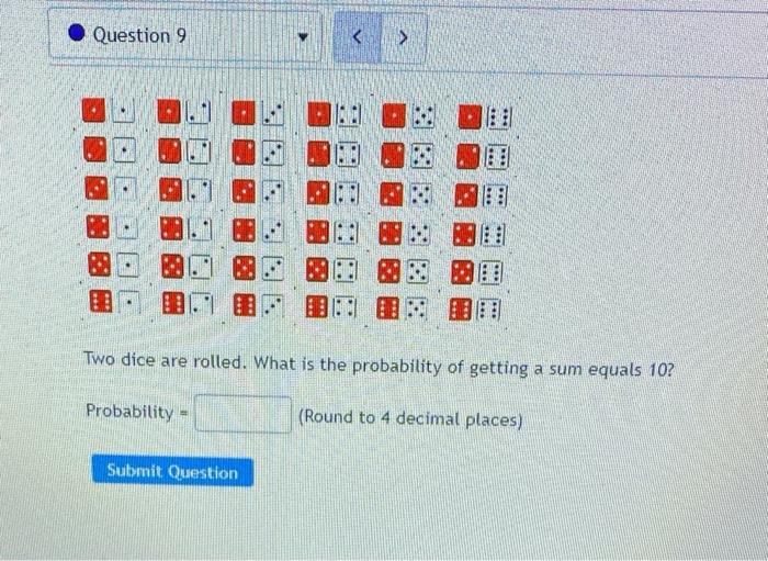 Solved Two dice are rolled. What is the probability of | Chegg.com