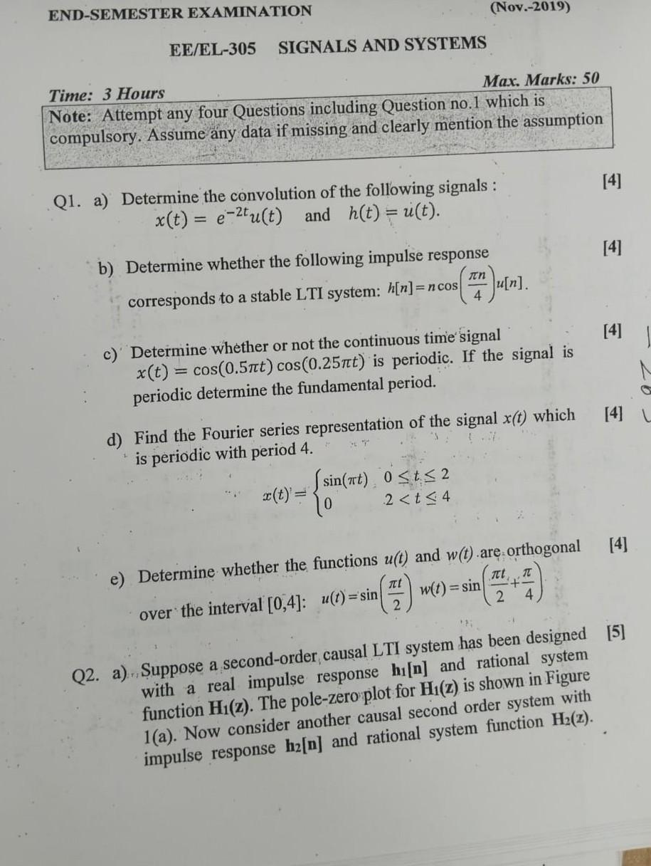 Solved Time: 3 Hours Max. Marks: 50 Note: Attempt Any Four | Chegg.com