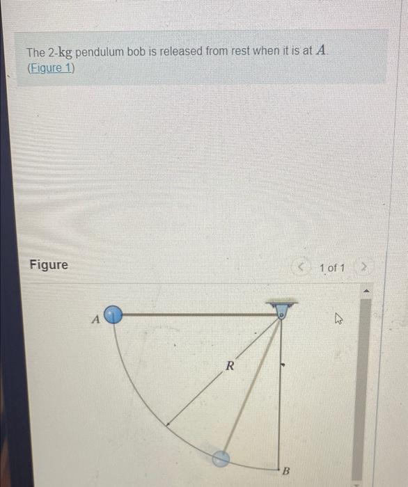 Solved The 2-kg Pendulum Bob Is Released From Rest When It | Chegg.com