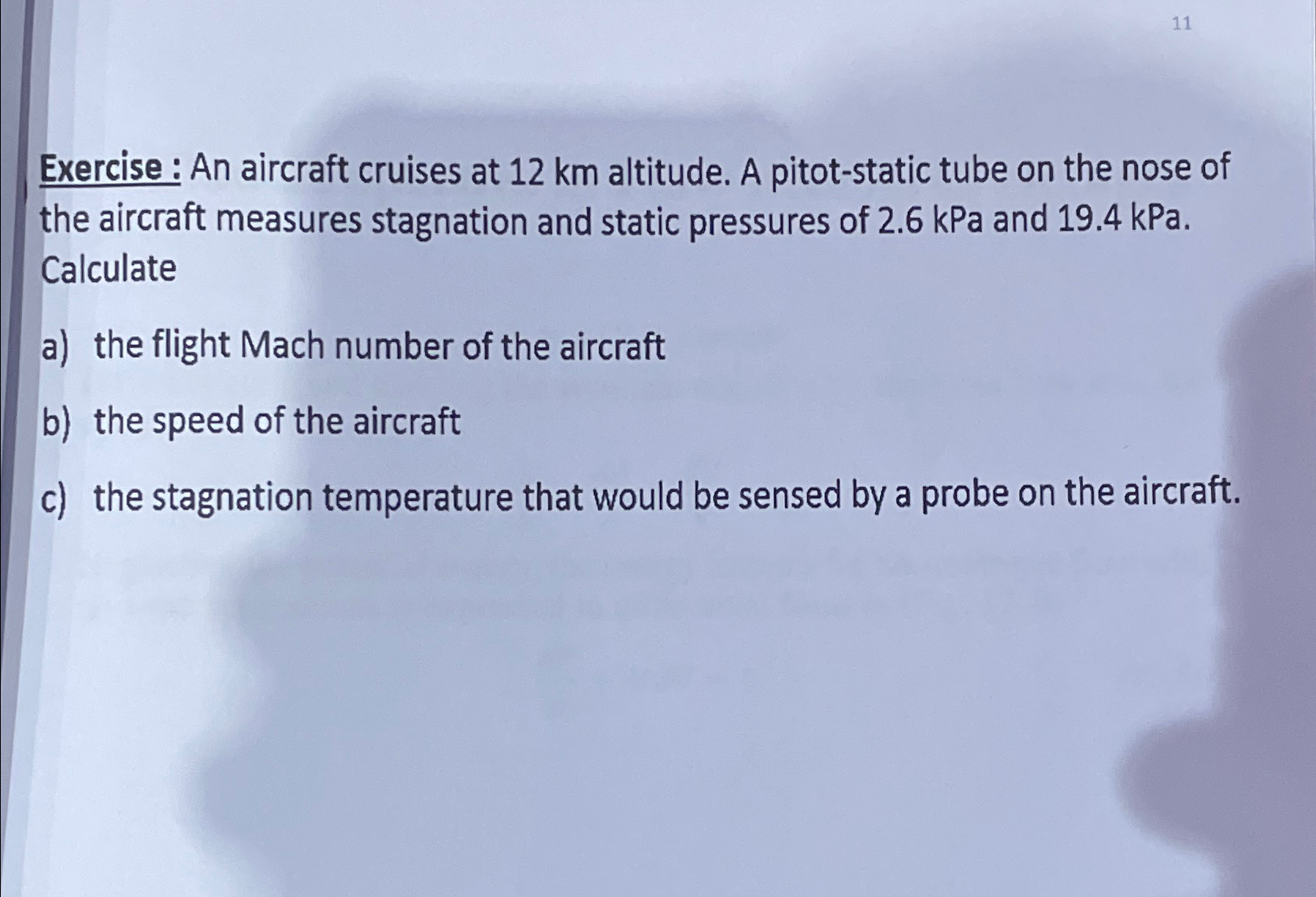 Solved Exercise: An aircraft cruises at 12km ﻿altitude. A | Chegg.com